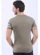 Kol Şerit Armalı Haki T-Shirt