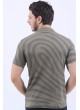 Lacivert Nokta Desen Polo Yaka Haki T-Shirt