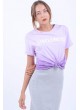 Stressing Out Baskılı Lila Salaş T-Shirt
