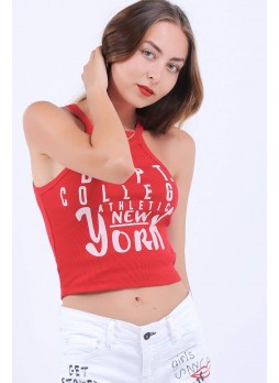 Dept College Baskılı Kırmızı Büstiyer
