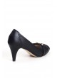 Pol Siyah Cilt Bayan Topuklu Ayakkabı
