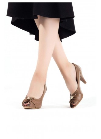 Pol Vizon Cilt Bayan Topuklu Ayakkabı