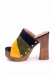 Lizet HYS Bayan Üç Renkli Platform Topuklu Terlik