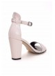 Tua Pudra Rugan Tek Bant Bilekten Bağlamalı Bayan Topuklu Ayakkabı