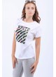 White Baskılı Beyaz T-shirt