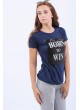 Ön Pullu Lacivert T-shirt