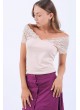 Dantel Yaka Pudra Bluz