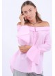 Kayık Yaka Pembe Gömlek
