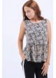 Kolsuz Desenli Peplum Bluz