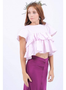Fırfırlı Pembe Bluz