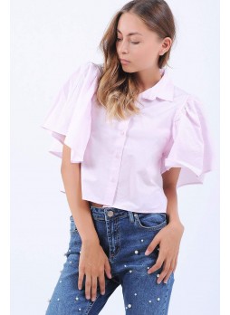 Sırt Kuşaklı Pembe Gömlek