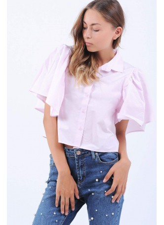 Sırt Kuşaklı Pembe Gömlek