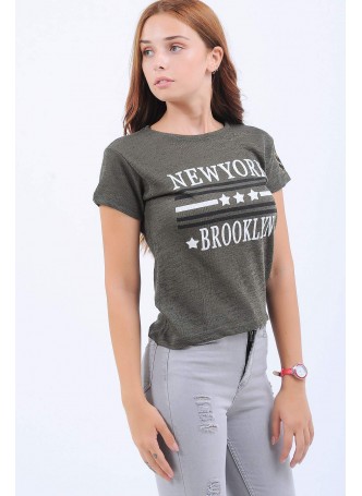 Armalı Broorklyn Haki T-Shirt