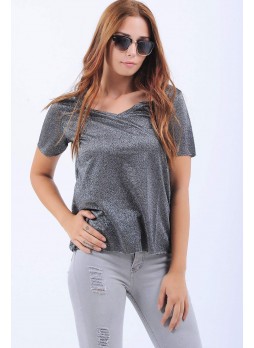 V Yaka Simli T-Shirt