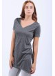Yırtmaçlı Füme T-shirt