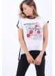 Summer News Baskılı Siyah Sırt Beyaz T-Shirt