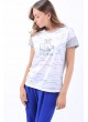 Exploring Yazılı Çizgi Desen Beyaz T-Shirt