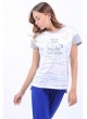 Exploring Yazılı Çizgi Desen Beyaz T-Shirt
