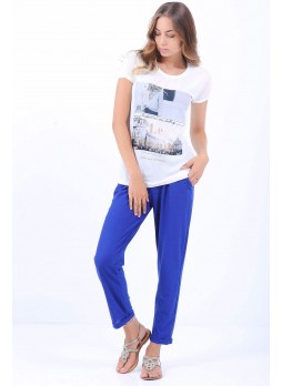 Le Voyage Baskılı Beyaz T-Shirt
