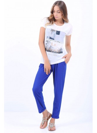 Le Voyage Baskılı Beyaz T-Shirt