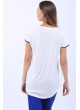 Baskı Desen Beyaz T-Shirt