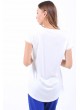 Kare Baskı Desen Beyaz T-Shirt