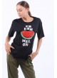 Fresh Melon Yazılı Siyah T-Shirt
