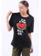 Fresh Melon Yazılı Siyah T-Shirt