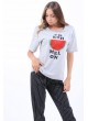 Fresh Melon Yazılı Gri T-Shirt