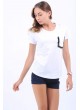Cep Detay Beyaz T-Shirt