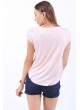 Free Yazılı Nokta Desen Pudra T-Shirt