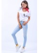 Cep Kanat Baskılı Beyaz T-Shirt