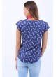 Gümüş Paris London Baskılı Lacivert T-Shirt