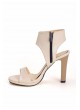 Tek Bej Cilt Yandan Fermuarlı Bayan Topuklu Ayakkabı