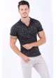 Polo Yaka Desenli Lacivert T-Shirt