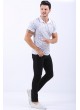 Desenli Polo Yaka Beyaz T-Shirt